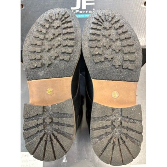 JF Riverside Black Lace-Up Ankle Boots 10M Mens Durable Leather Look - Picture 4 of 6